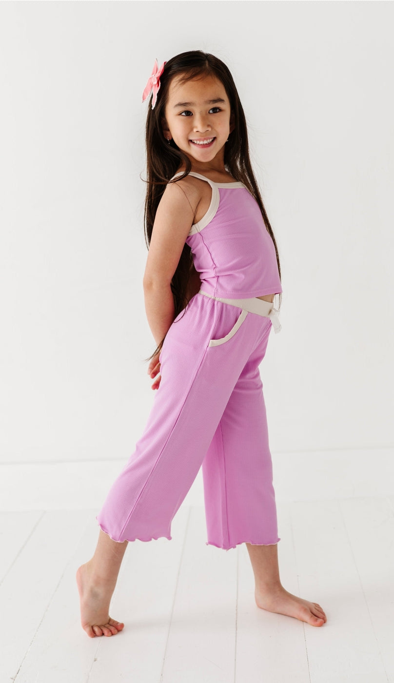 Lavendar Tank + Wide Leg Ribbed Set - MUDBUGSBTQ