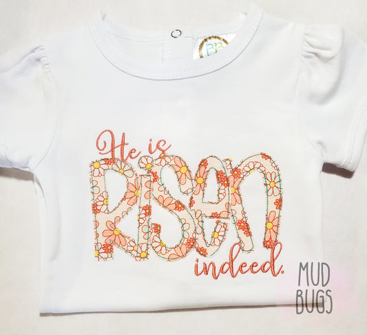 He is Risen Indeed Applique - MUDBUGSBTQ