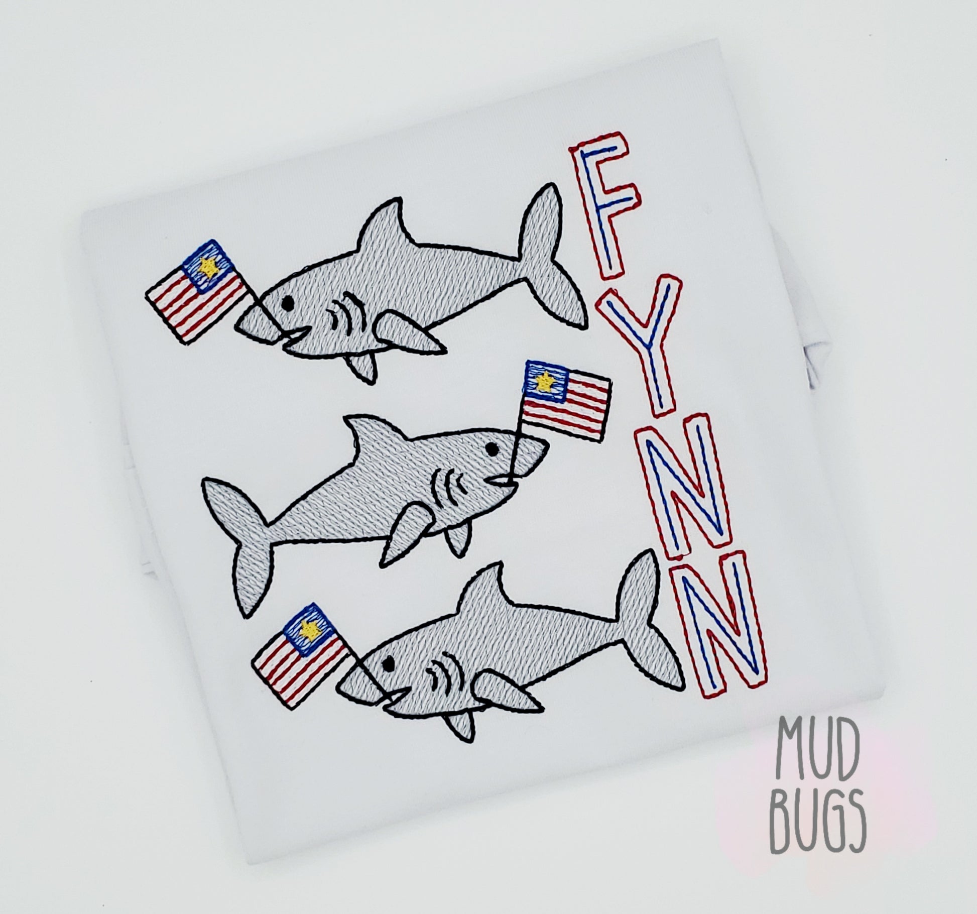 Sharks Embroidery Shirt - MUDBUGSBTQ