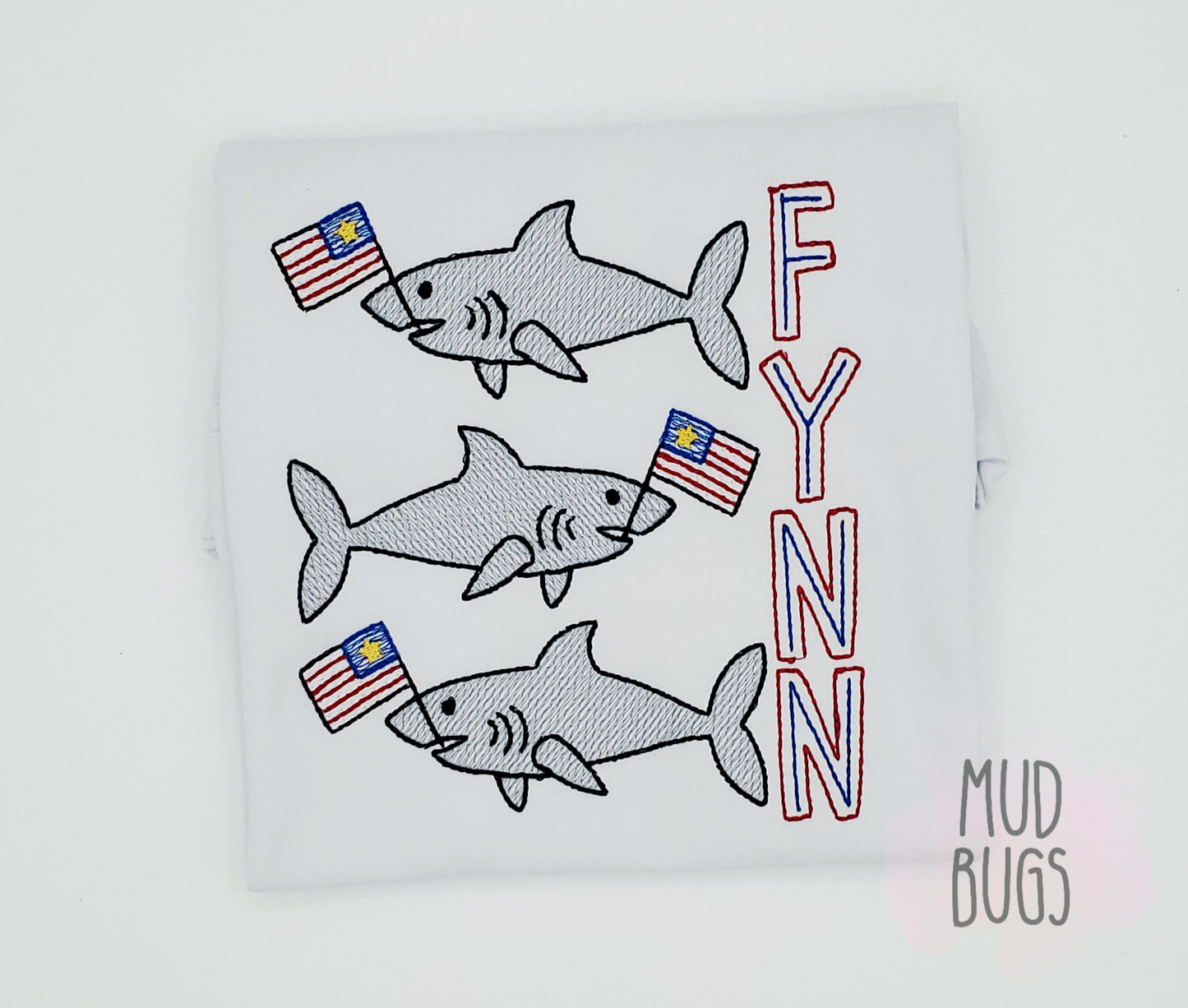 Sharks Embroidery Shirt - MUDBUGSBTQ