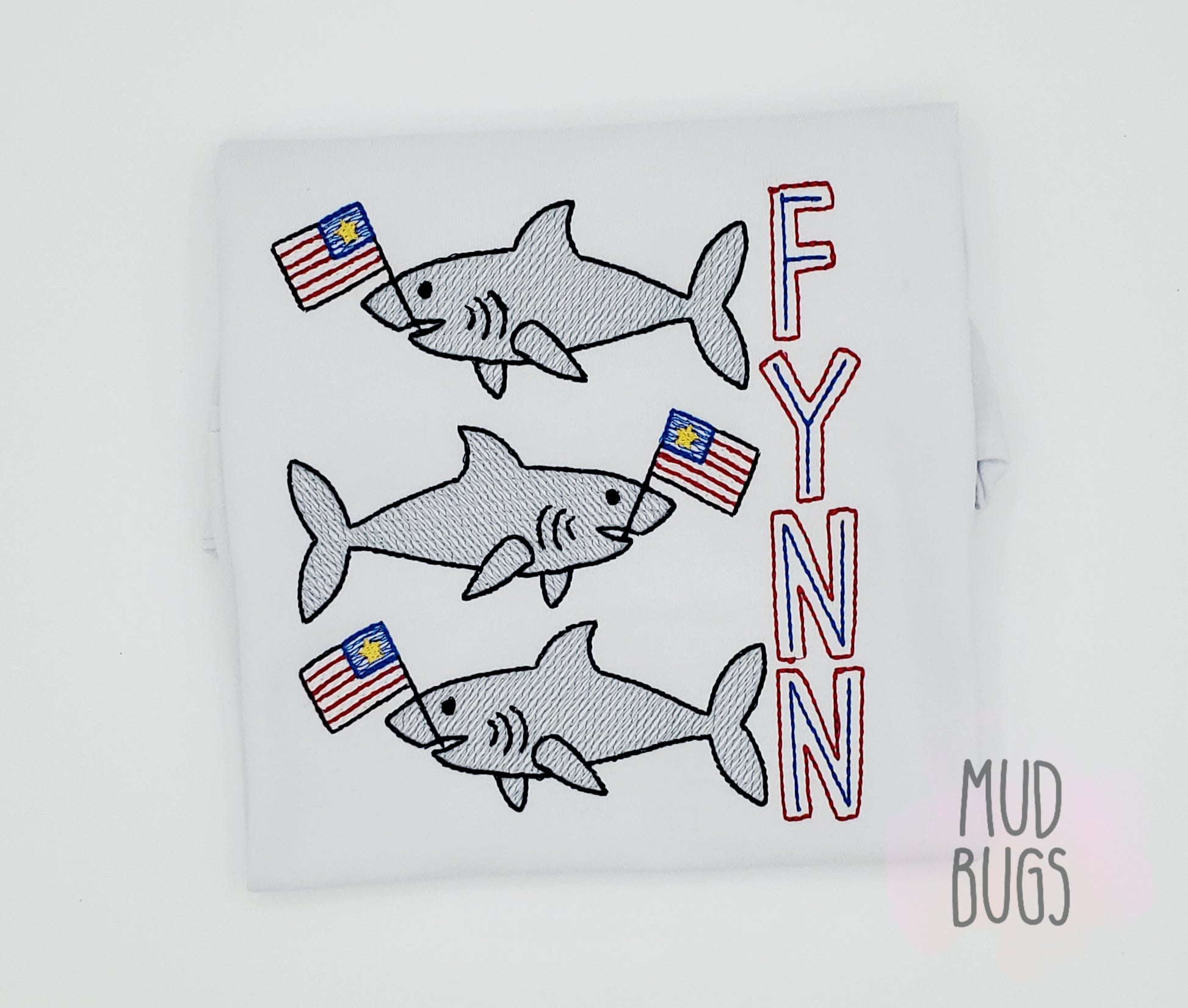 Sharks Embroidery Shirt - MUDBUGSBTQ