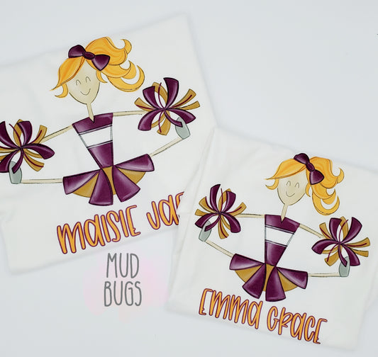 Purple & Gold Cheerleader - MUDBUGSBTQ