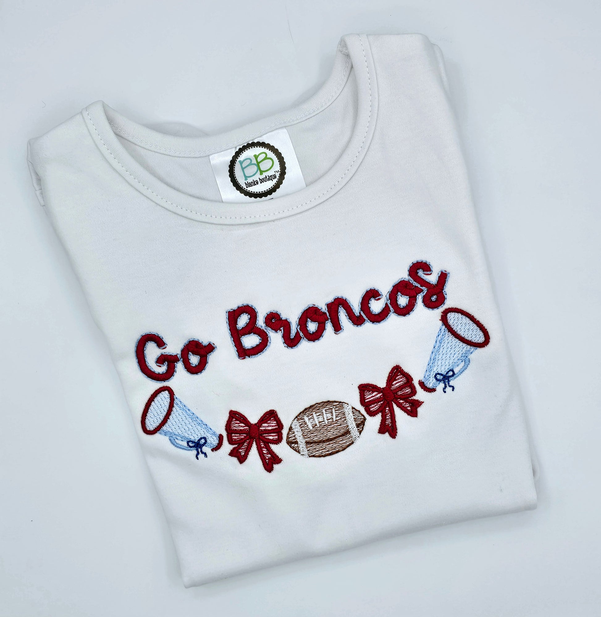 Go Broncos Football Embroidery - MUDBUGSBTQ