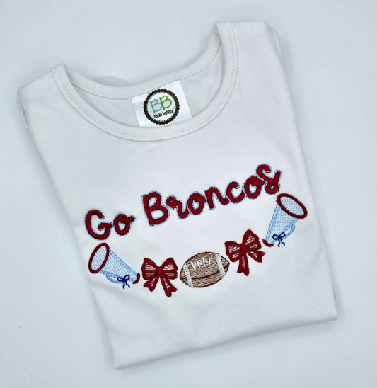 Go Broncos Football Embroidery - MUDBUGSBTQ