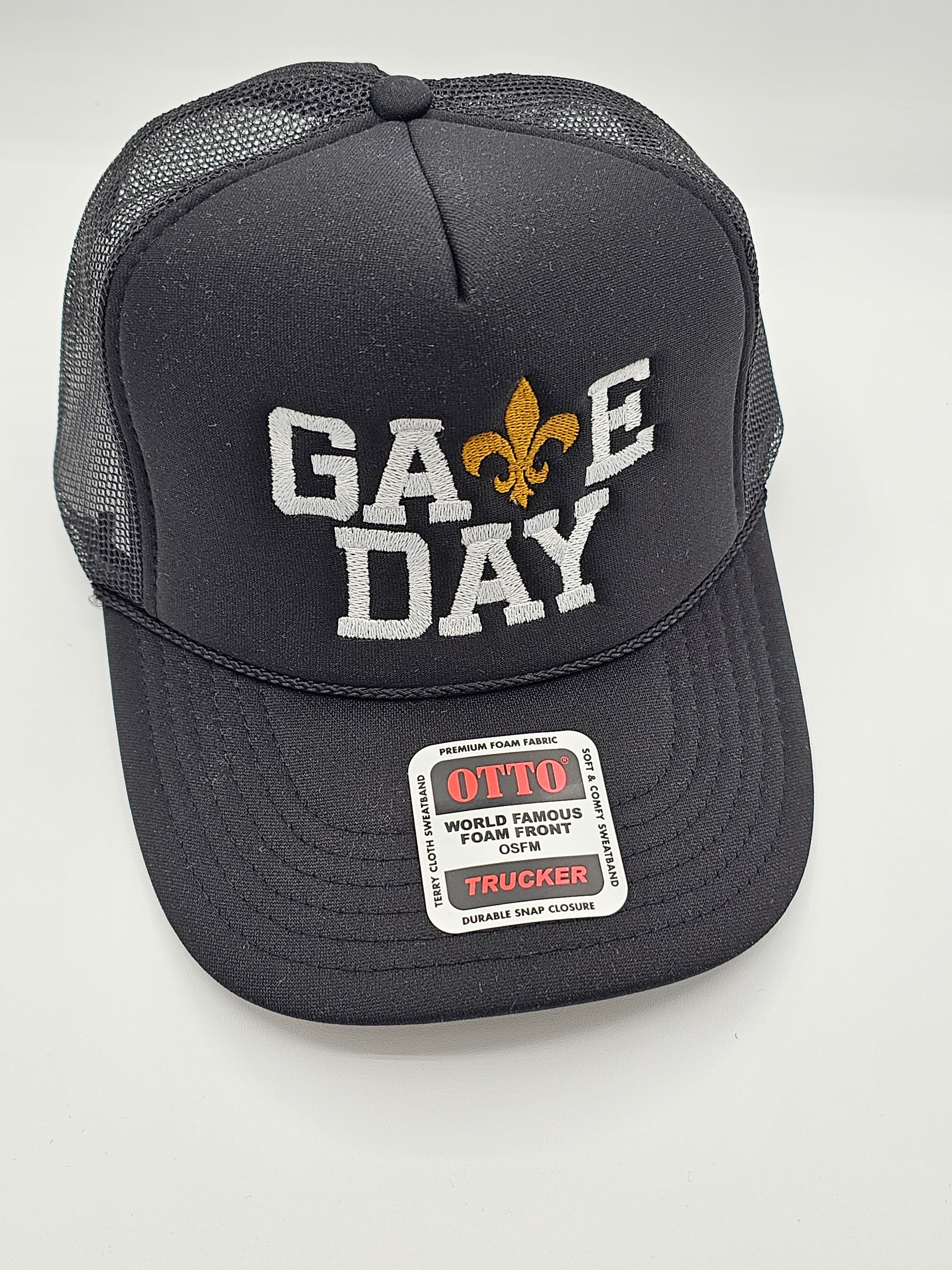 Black & Gold Game Day Trucker Hat - MUDBUGSBTQ