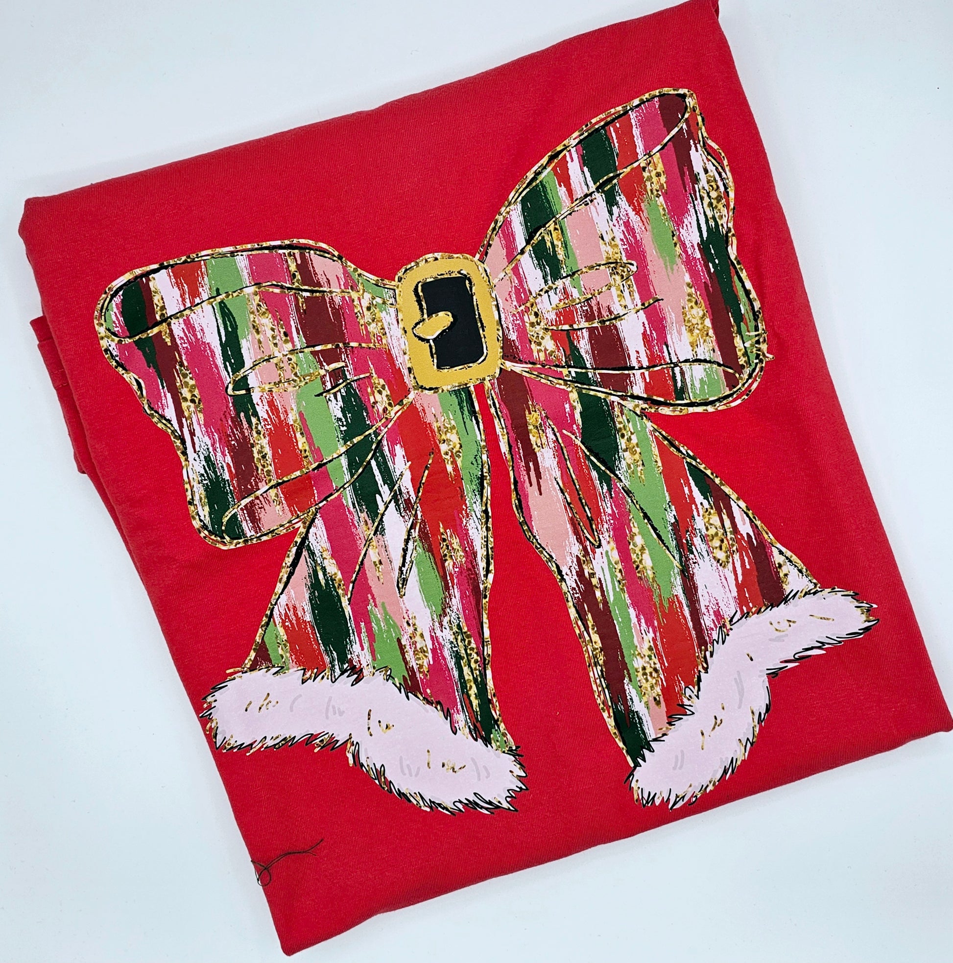 Christmas Bow Tee - MUDBUGSBTQ
