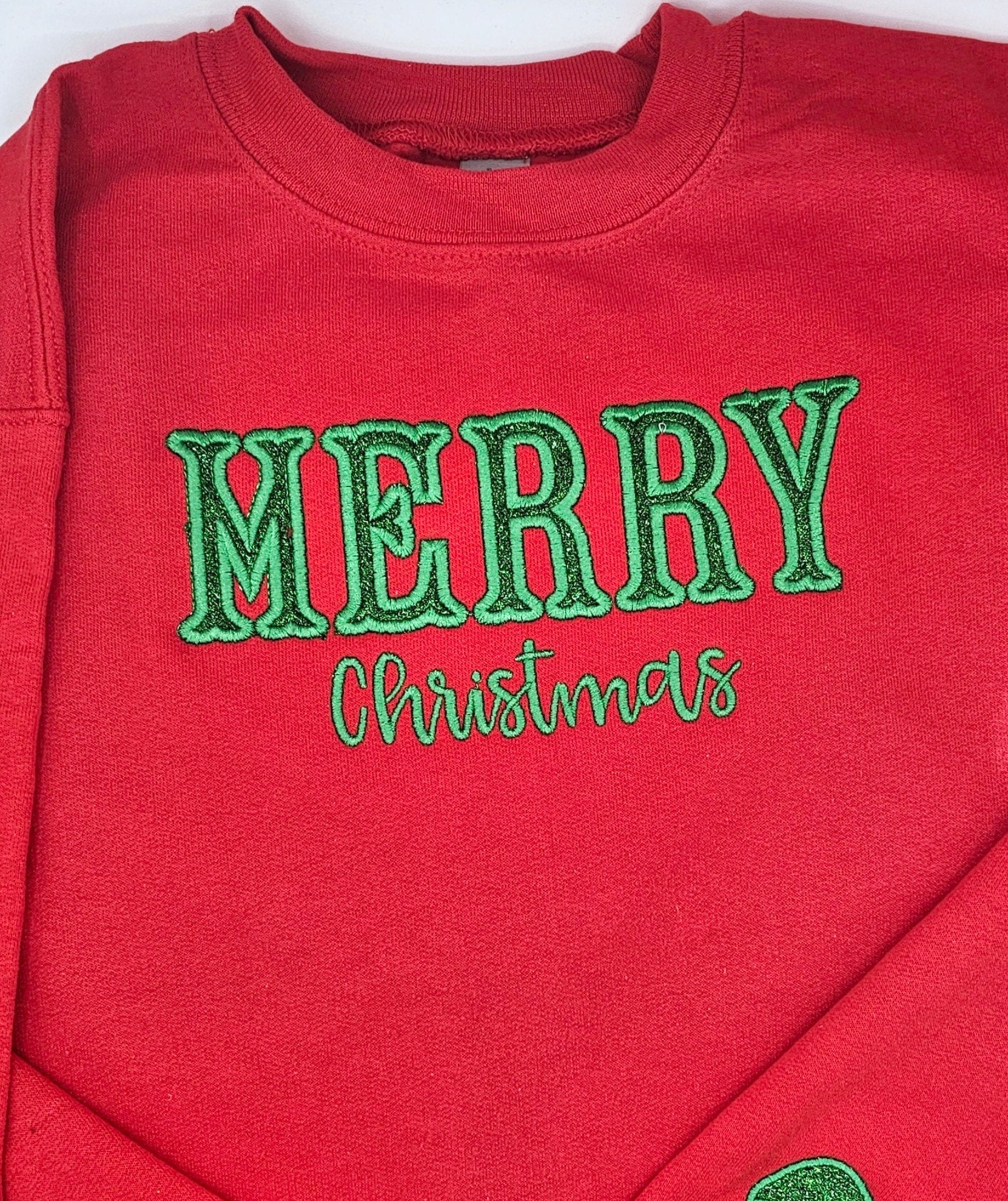 Glitter Merry Christmas Sweatshirt - MUDBUGSBTQ
