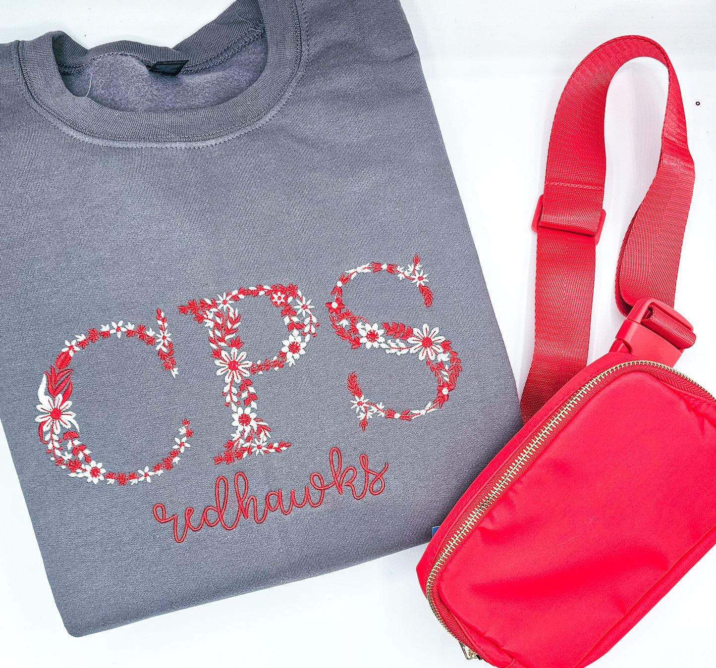 CPS Redhawk Floral School Sweatshirt - MUDBUGSBTQ