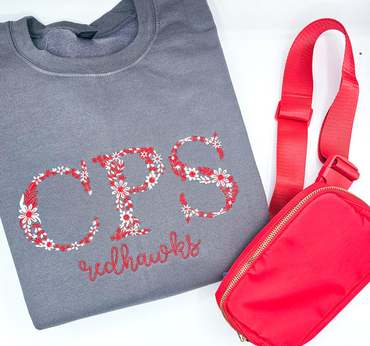 CPS Redhawk Floral School Sweatshirt - MUDBUGSBTQ