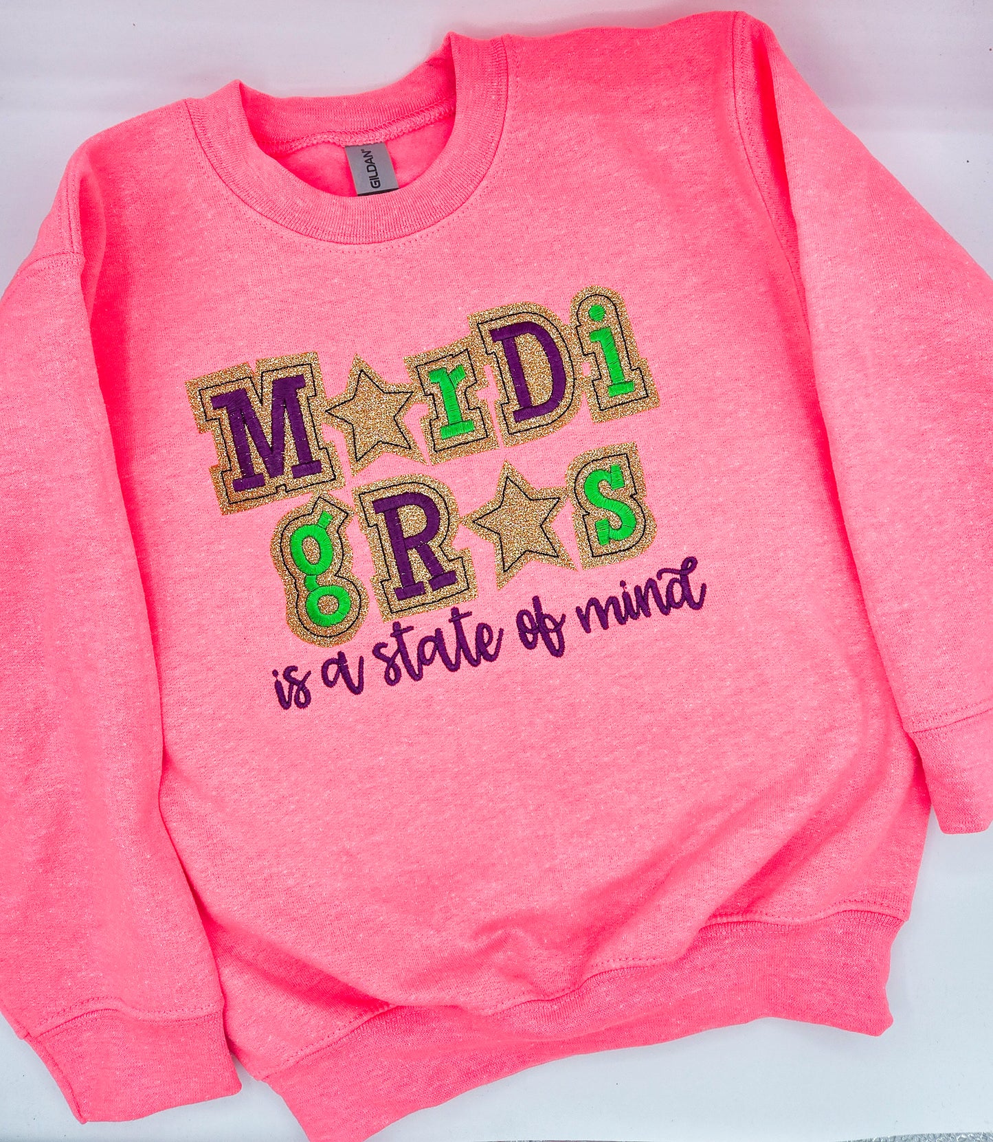 Mardi Gras is a State of Mind Neon Sweatshirt - MUDBUGSBTQ