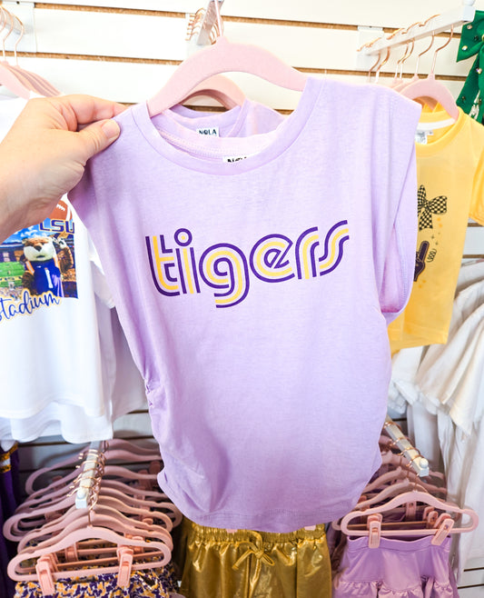 Tween Tiger Ruched Tank - MUDBUGSBTQ