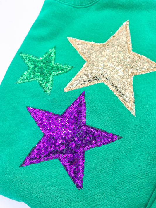 Mardi Gras Stars Sweatshirt - MUDBUGSBTQ