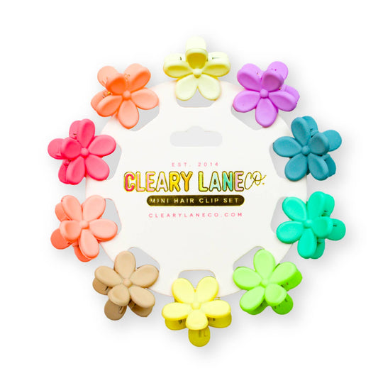 Rainbow Flowers Mini Hair Clips - MUDBUGSBTQ