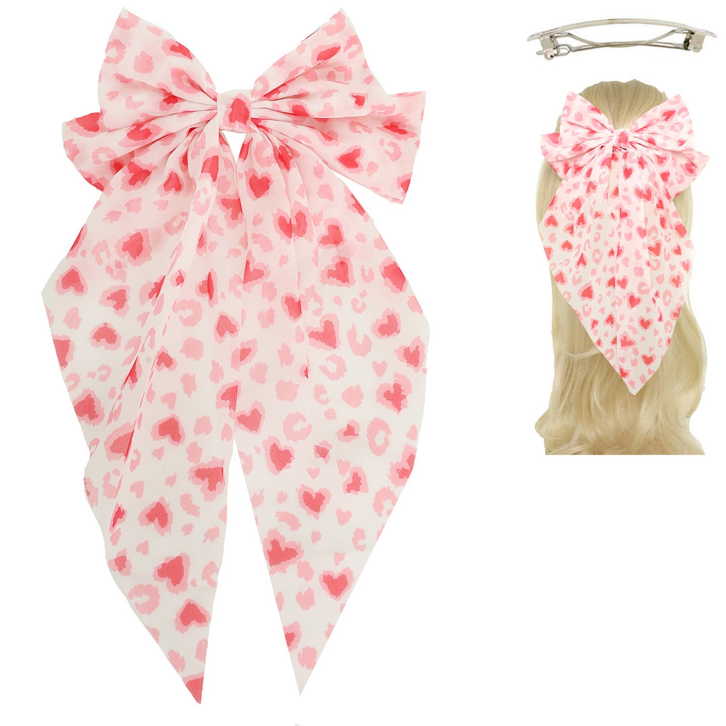 Valentines Bow Barrette Hair Clip - MUDBUGSBTQ