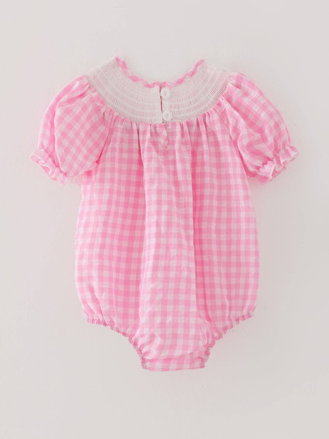 Pink Farm Smocked Romper