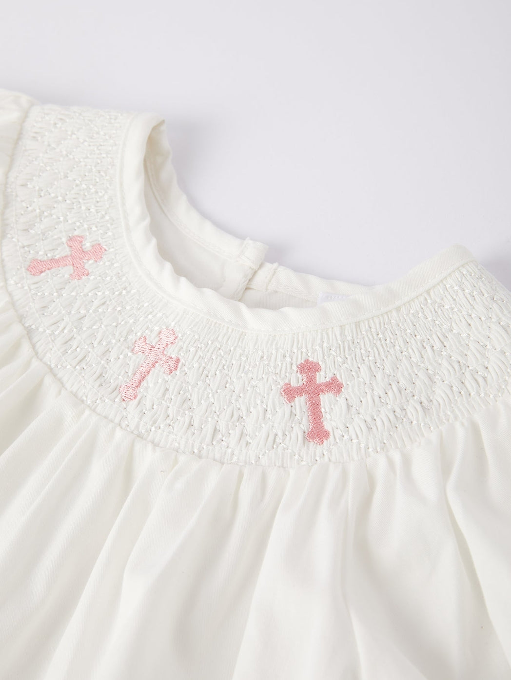White Christening Smocked Dress