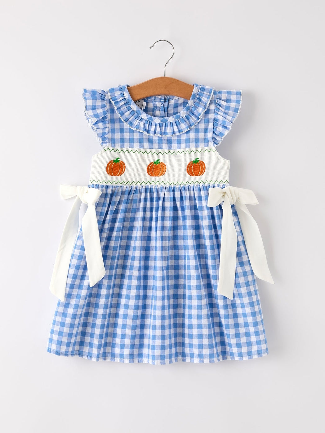 Blue Pumpkin Smocked Dress - MUDBUGSBTQ