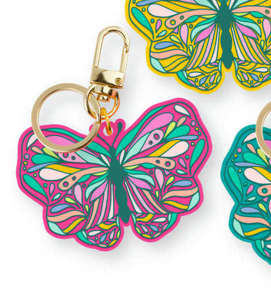 Hot Pink Butterfly Keychain - MUDBUGSBTQ
