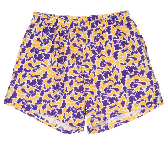 Boys Purple & Gold Camo Shorts - MUDBUGSBTQ