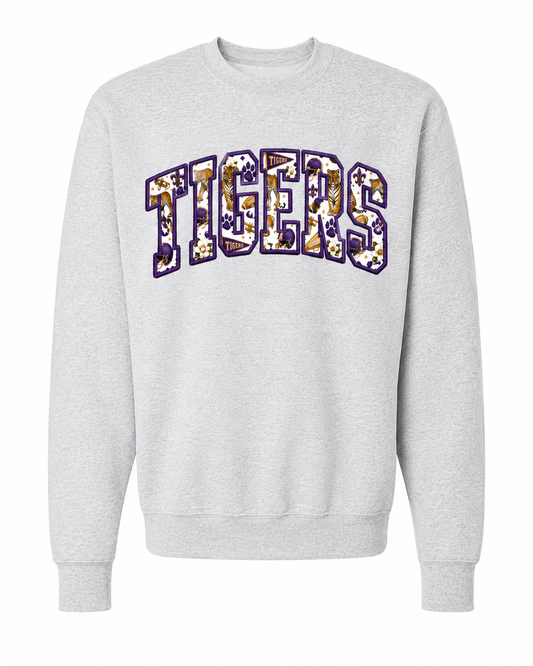 LA Tigers Southern Spirit Applique Sweatshirt | Ash Gray