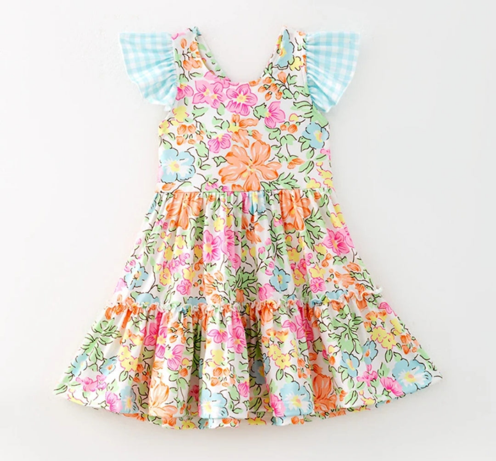 Girls Summer Floral Dress - MUDBUGSBTQ