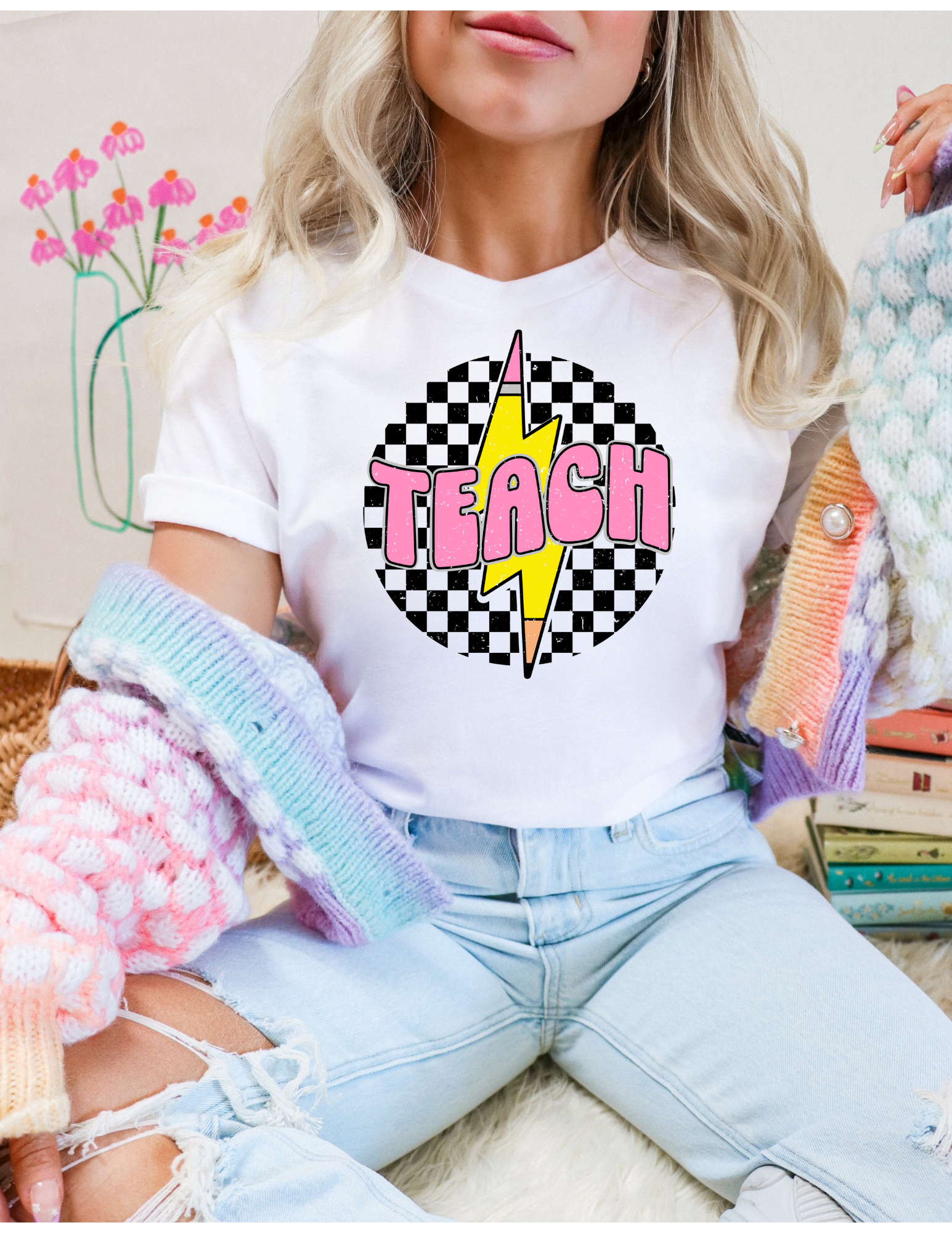 Checkered Teach Tee - MUDBUGSBTQ