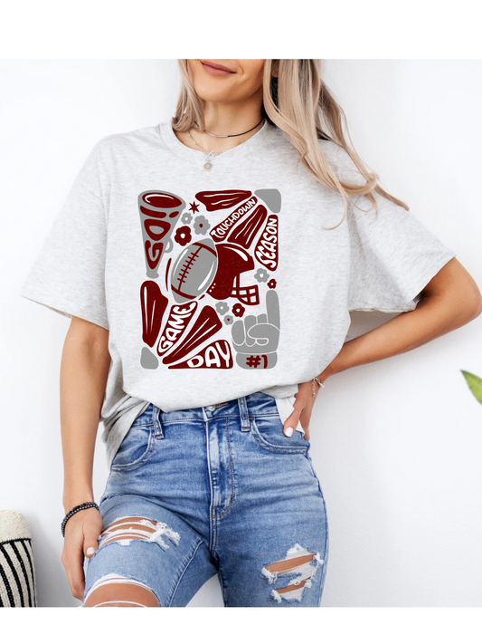 Maroon & Gray Go Team Tee - MUDBUGSBTQ