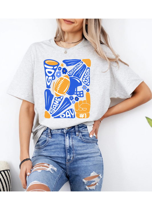Blue & Gold Go Team Tee - MUDBUGSBTQ