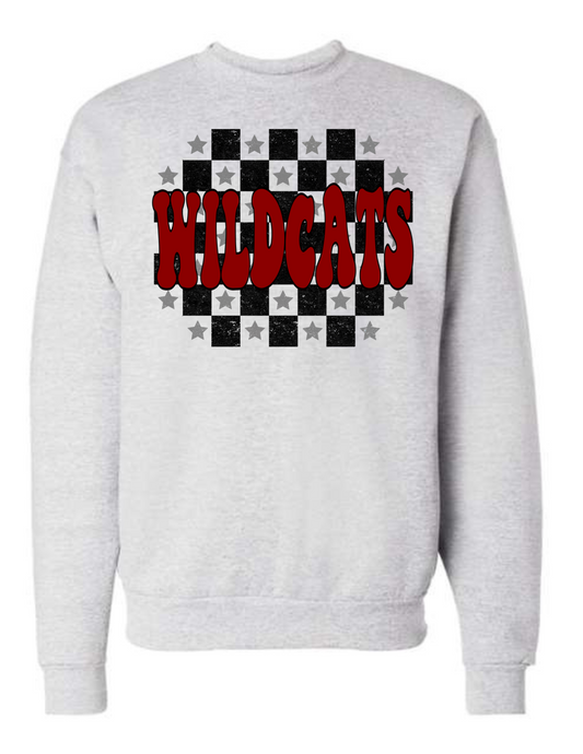 Wildcats Checkered Sweatshirt - MUDBUGSBTQ