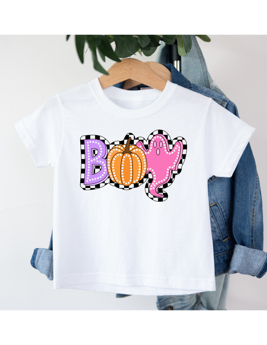 Checkered Boo Tee - MUDBUGSBTQ