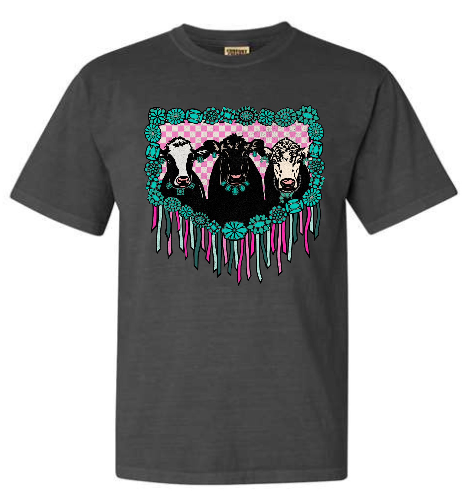 Cute Cow Fringe Tee - MUDBUGSBTQ