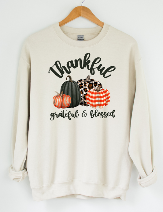 Thankful Grateful & Blessed Sweatshirt - MUDBUGSBTQ