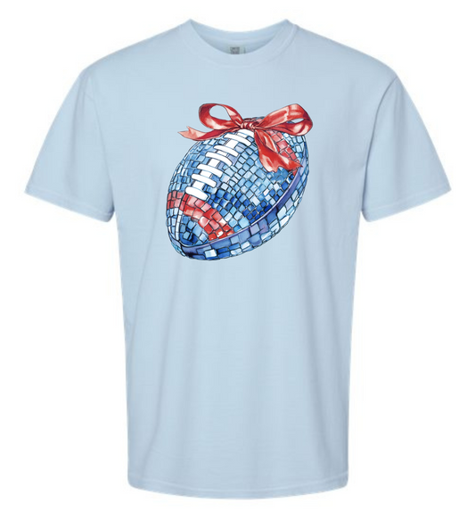 Blue & Red Football Tee - MUDBUGSBTQ