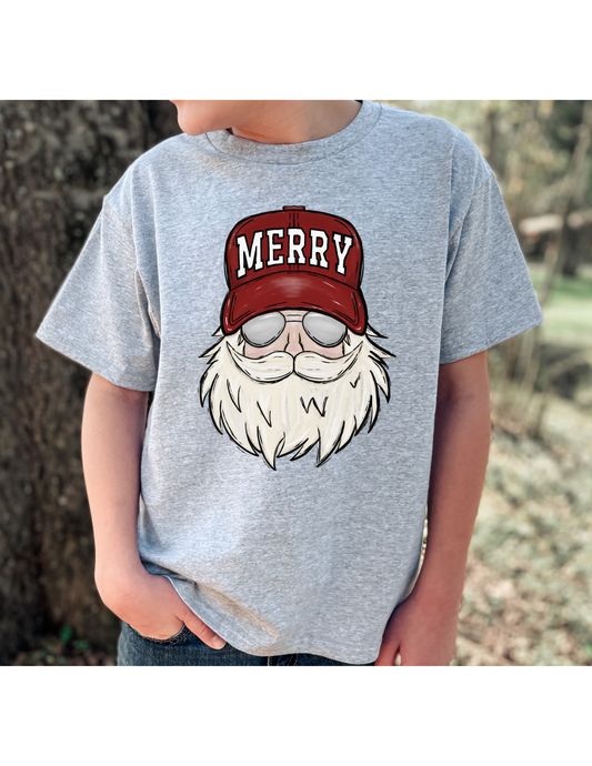 Merry Santa Tee on Ash Gray - MUDBUGSBTQ