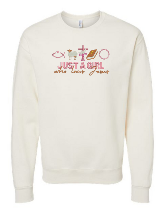 Just A Girl Who Loves Jesus Sweatshirt - MUDBUGSBTQ