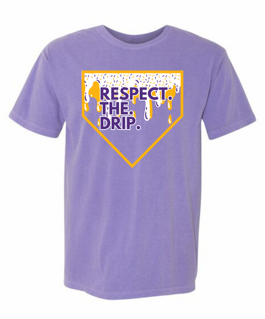 Respect The Drip Tee (purple&gold) - MUDBUGSBTQ