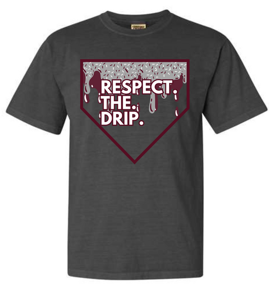 Respect The Drip Tee (maroon&gray) - MUDBUGSBTQ