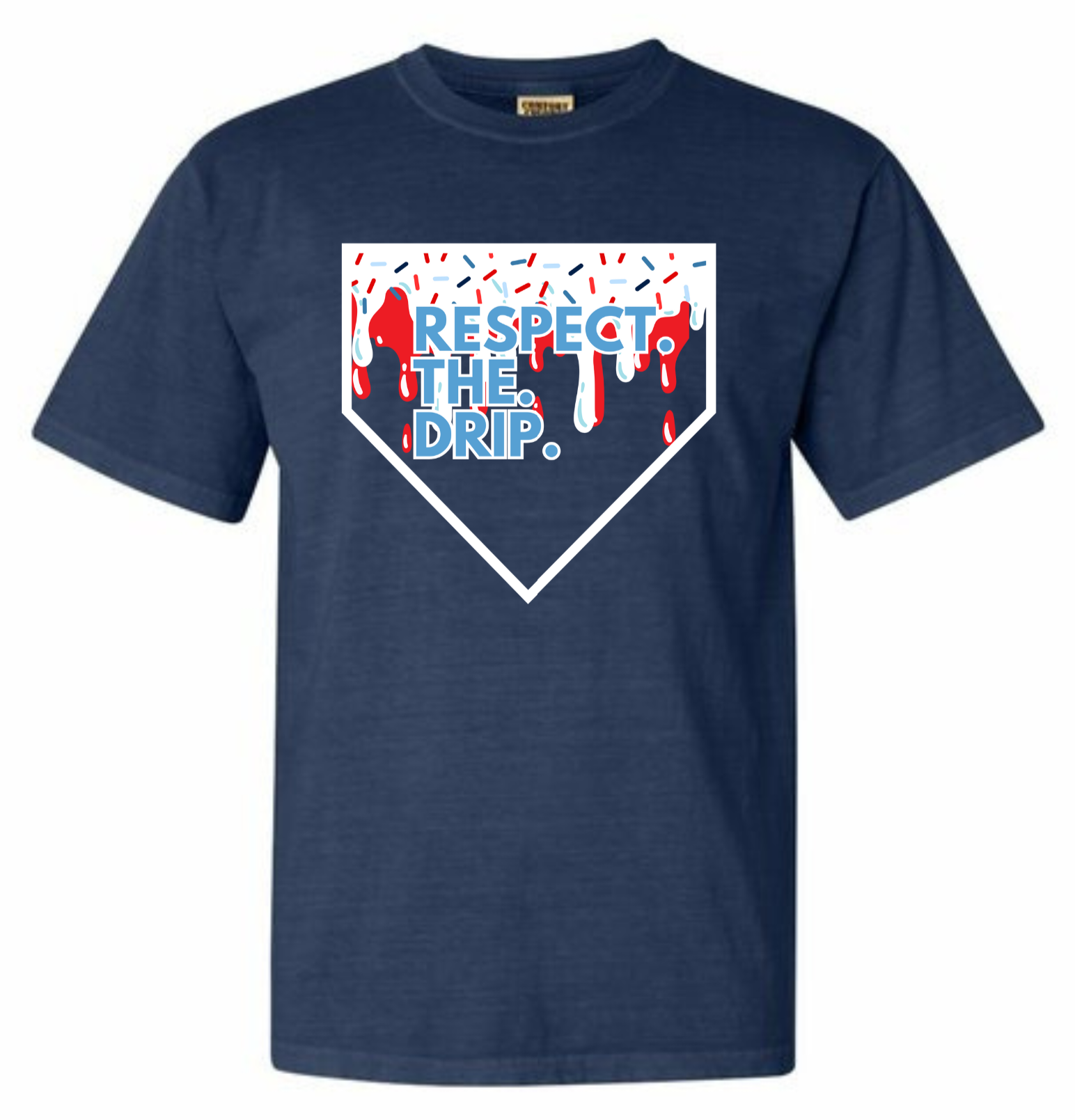 Respect The Drip Tee (red&blue) - MUDBUGSBTQ