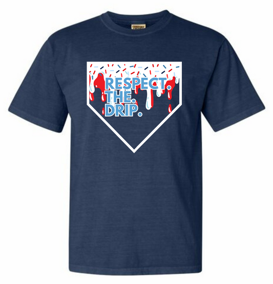 Respect The Drip Tee (red&blue) - MUDBUGSBTQ