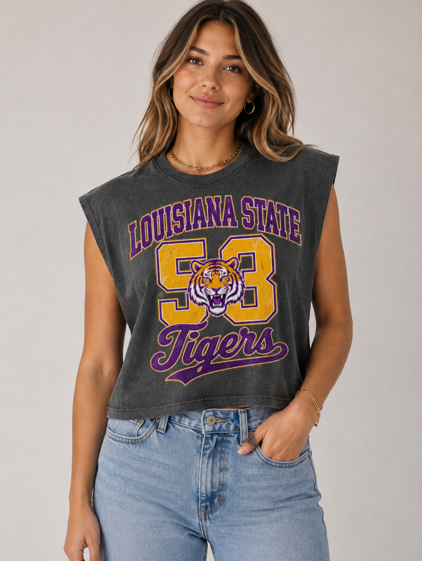 Tigers Vintage Varsity Tank