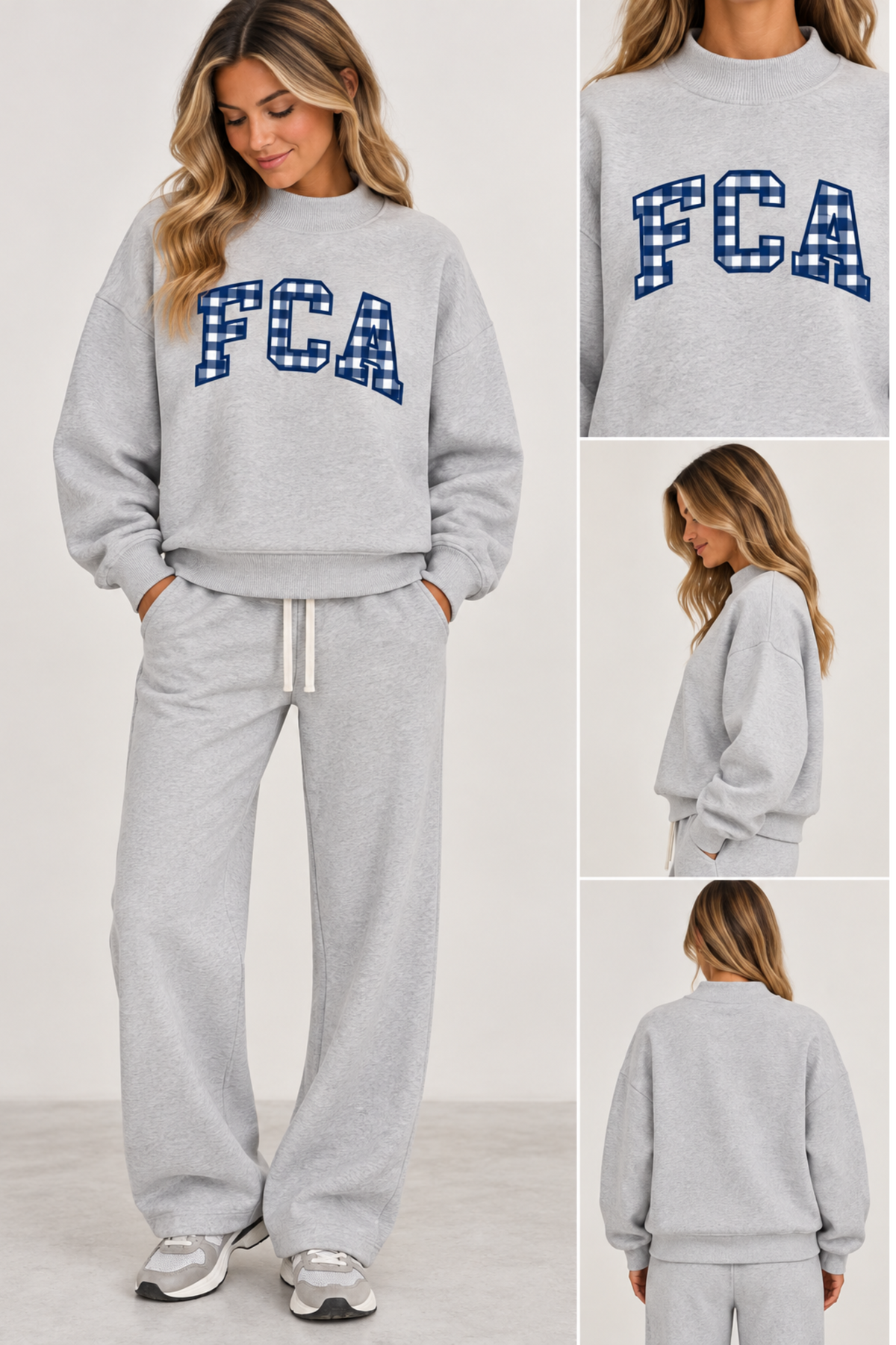 FCA Mock Neck Sweatshirt & Wide Leg Pant Set
