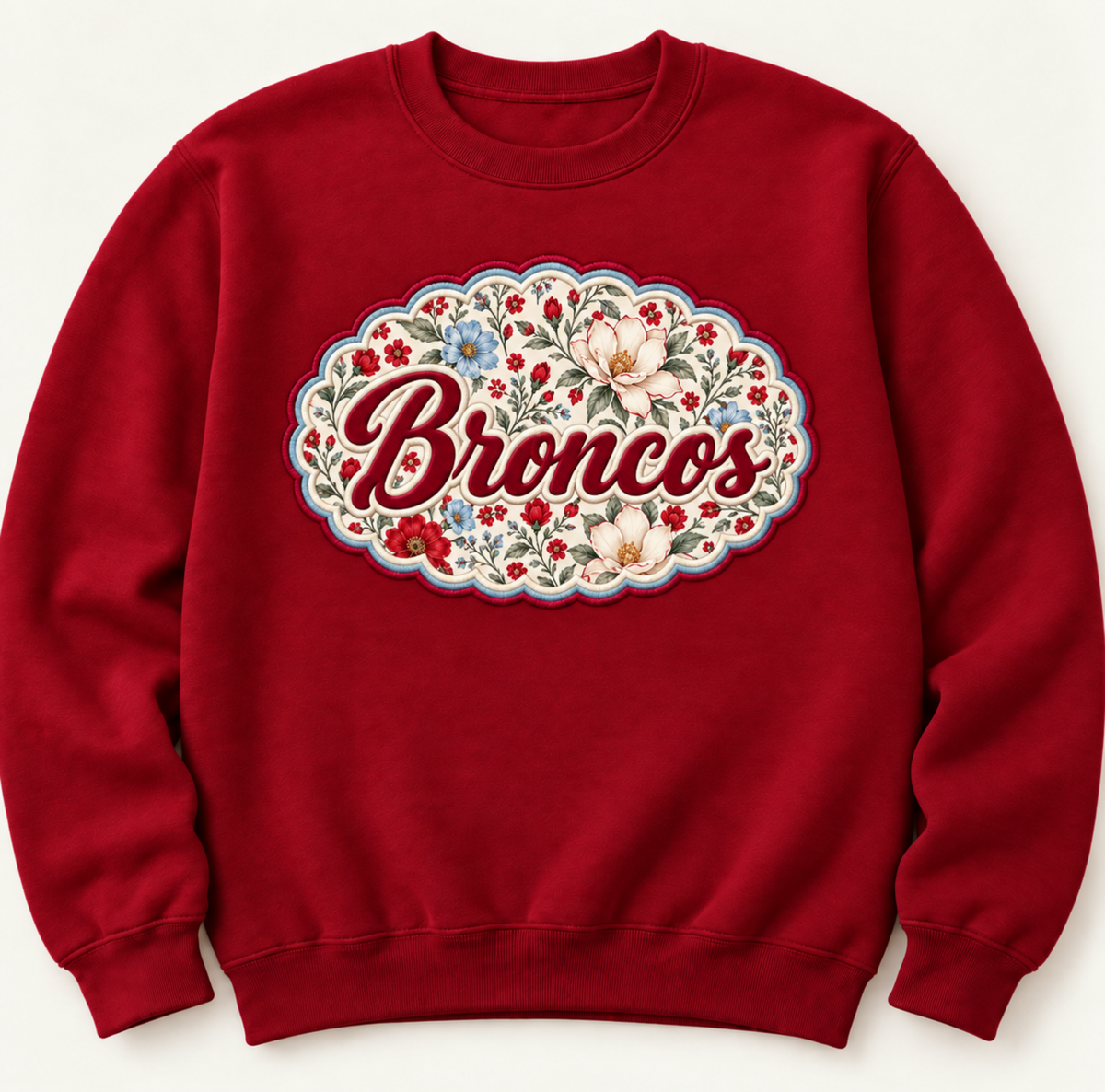 Broncos Botanical Scallop Appliqué Sweatshirt | Southern Spirit