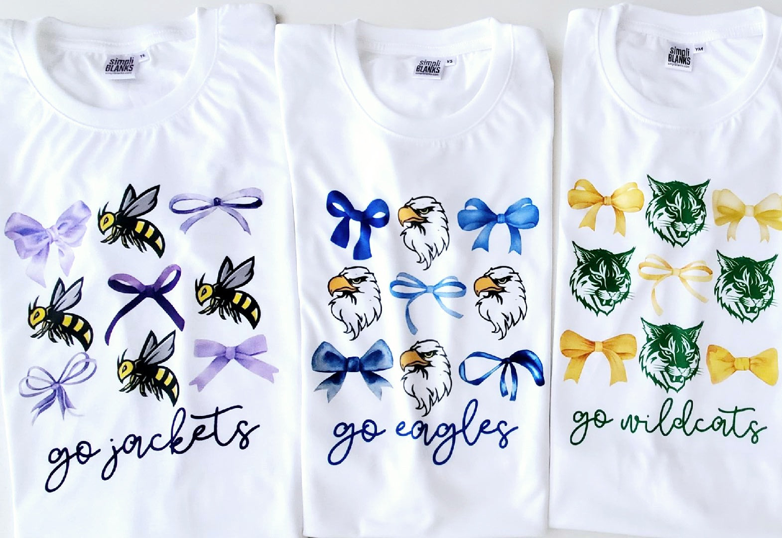 Girls Custom Mascot & Bows Tee - MUDBUGSBTQ