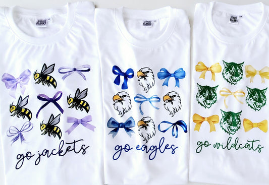 Girls Custom Mascot & Bows Tee - MUDBUGSBTQ