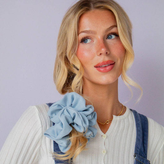 Andi Jumbo Powder Blue Scrunchie