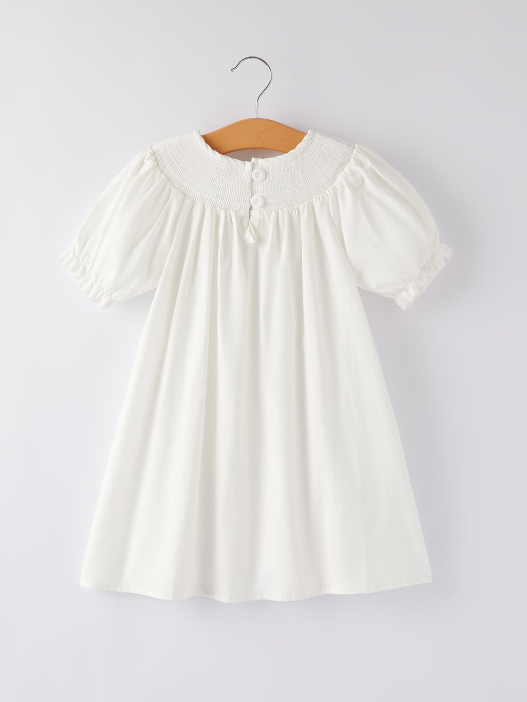 White Christening Smocked Dress