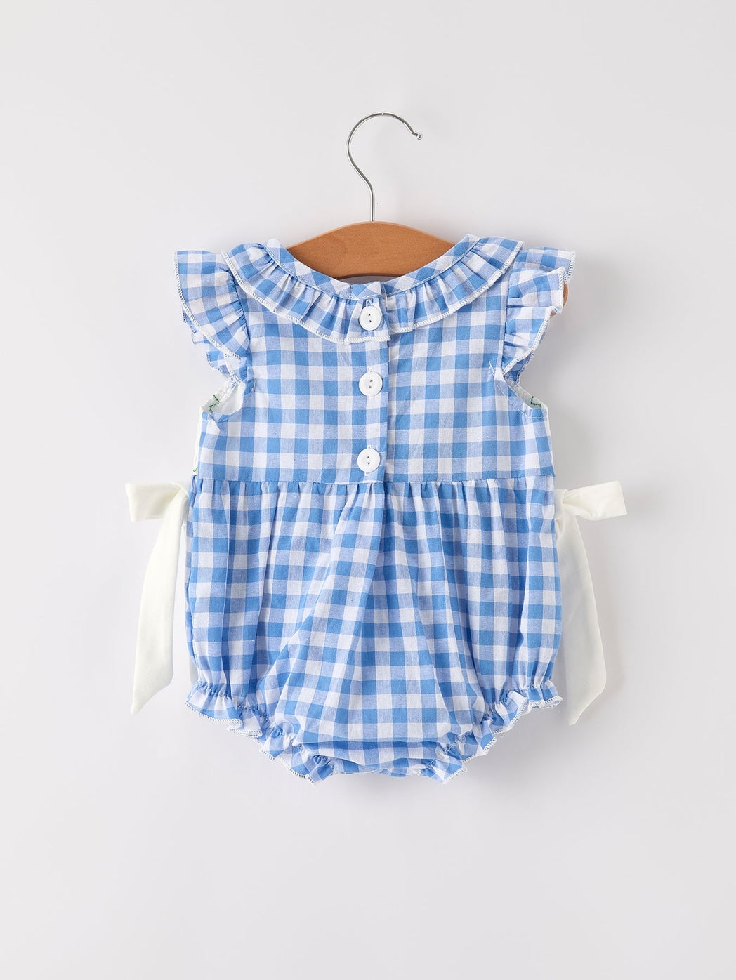 Girl Fall Blue Smocked Romper - MUDBUGSBTQ