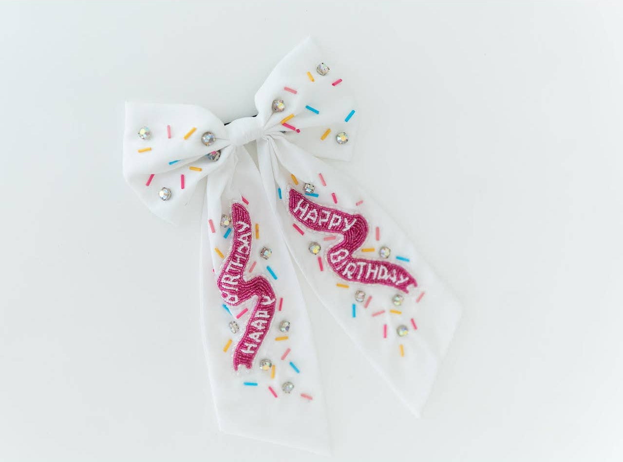 Happy Birthday Bow Hair Clip