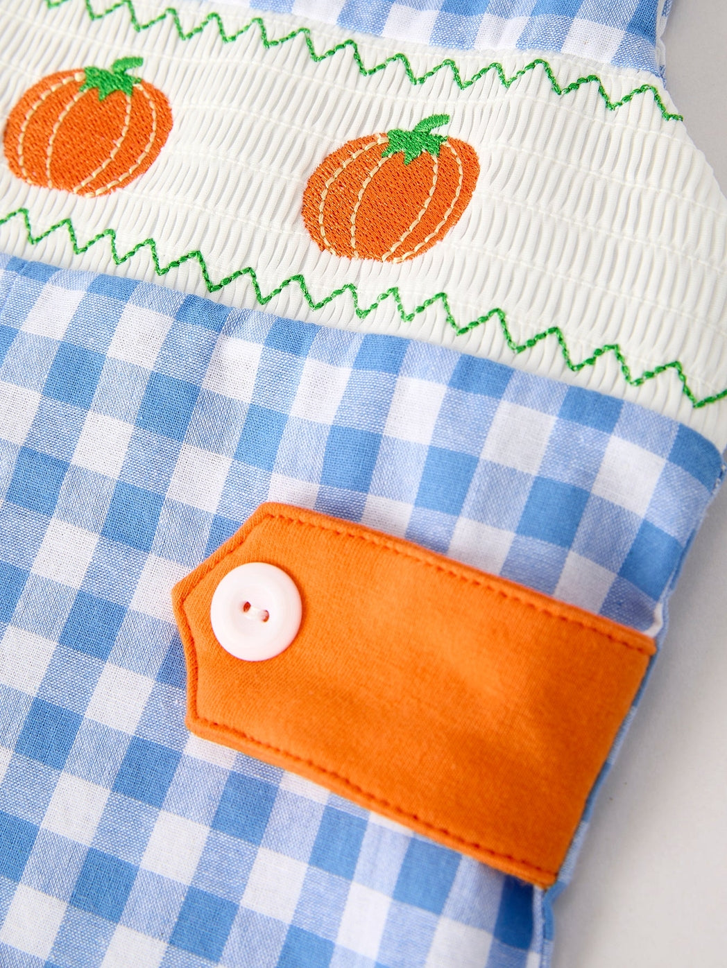 Boys Blue Fall Smocked Romper - MUDBUGSBTQ