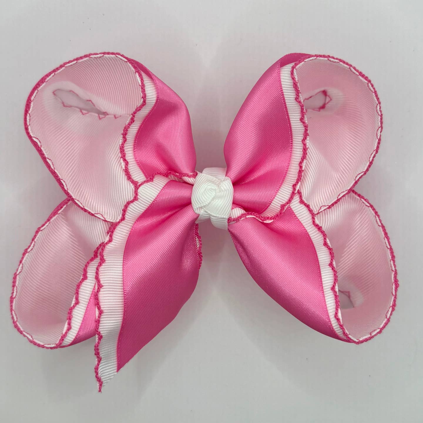 Hot Pink Moon Stitch Bow